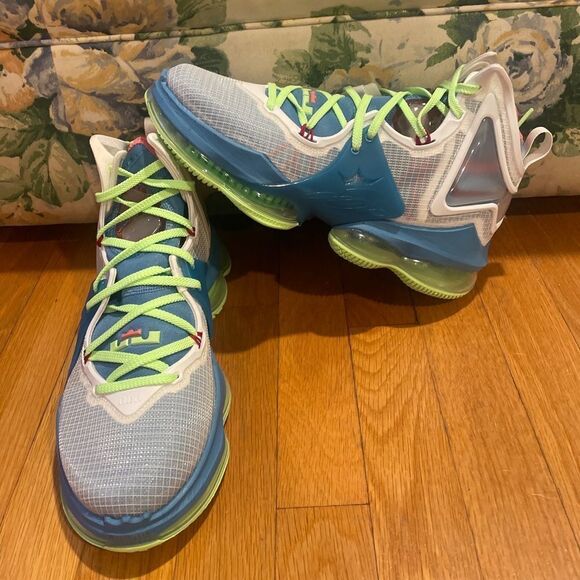 Nike LeBron 19 Dutch Blue Lime Glow White DC9339-400 Men's Size 8,9 NEW - Picture 1 of 5